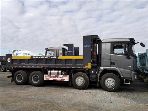 Xe ben Shacman X5000 8X4 Weichai 400HP thùng vuông